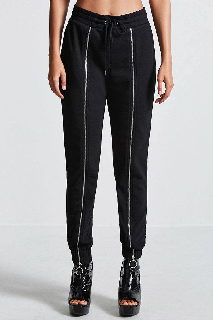 Pull-Ring Zip-Up Joggers